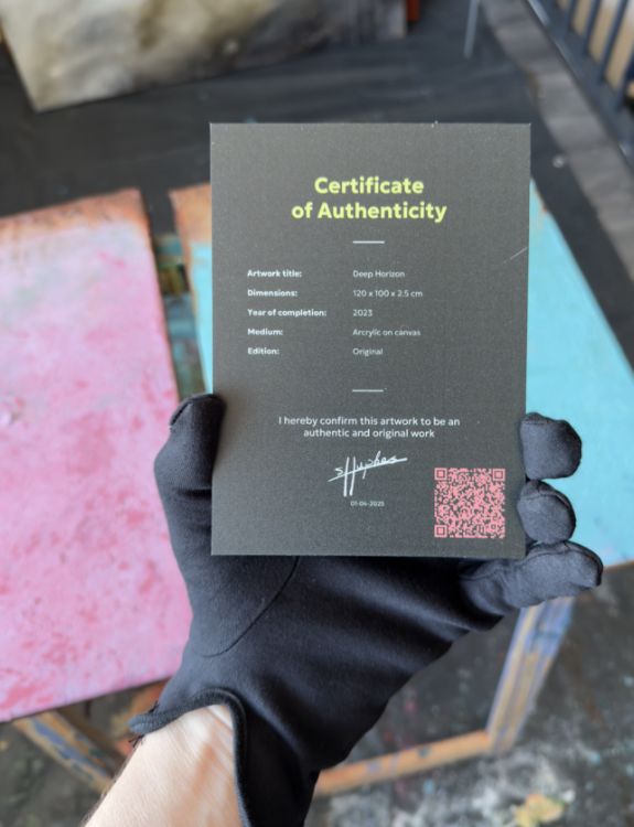Certificate of Authenticity - Sander Hupkes Art